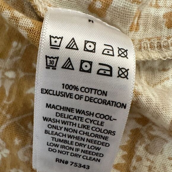 Rachel Zoe Tunic Boho Yellow Mustard Embroidery Balloon Sleeve Cotton Size L - Picture 11 of 11